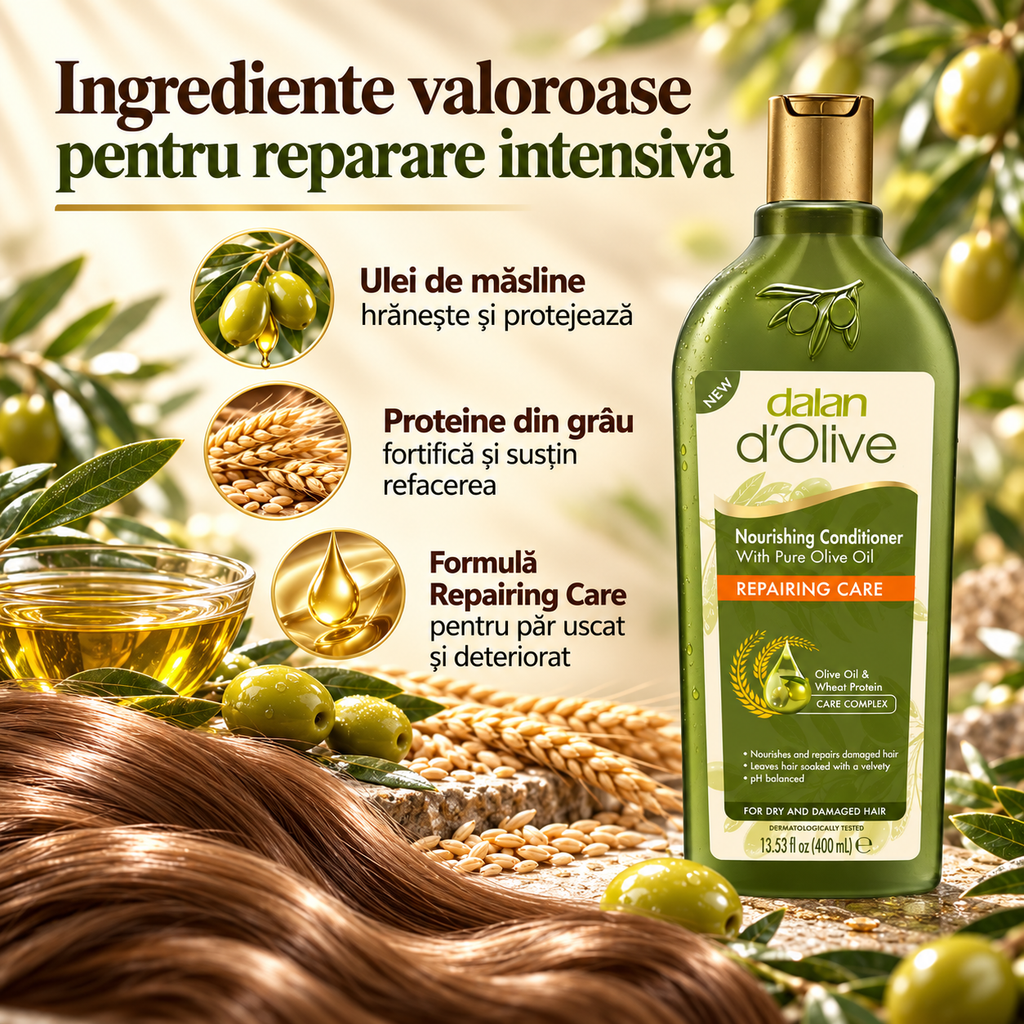 Șampon Dalan cu ulei de măsline reparator, 400 ml