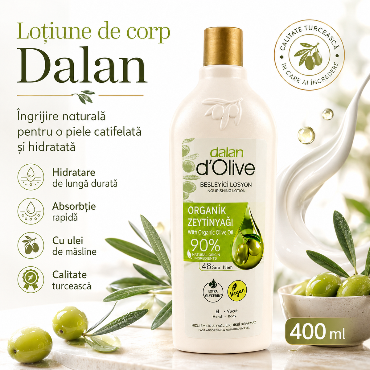 Loțiune de corp Dalan pentru îngrijirea pielii, 400 ml