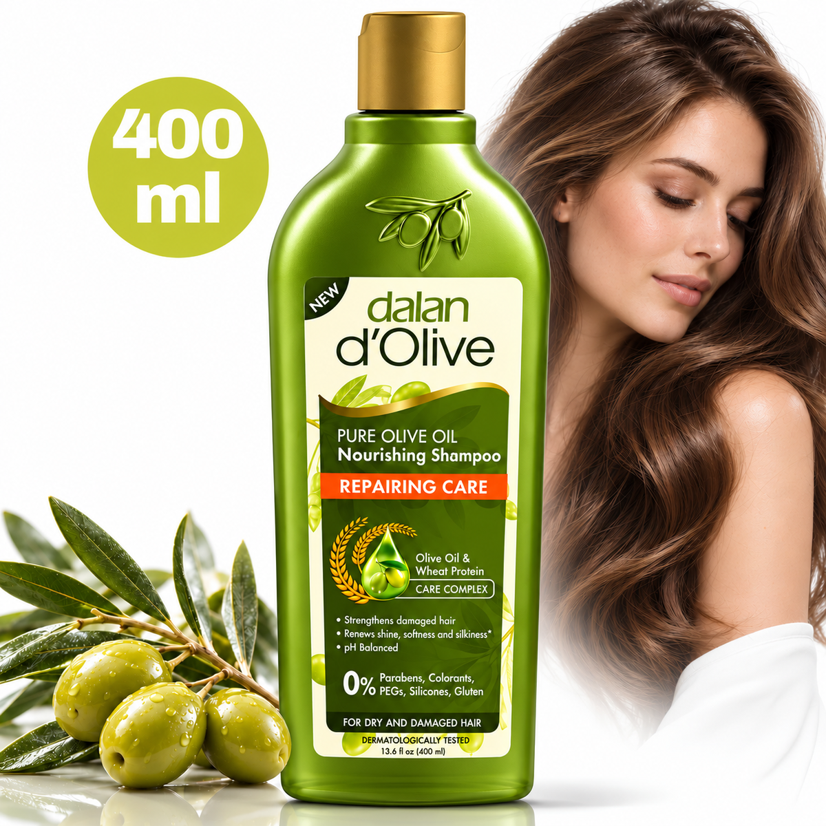 Șampon Dalan cu ulei de măsline reparator, 400 ml
