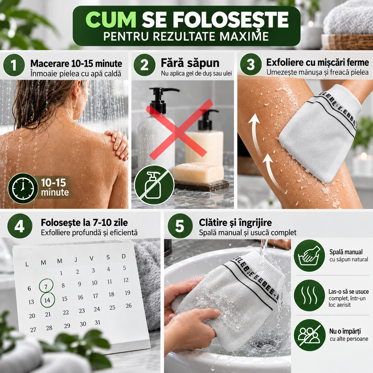 Mănușă exfoliantă turcească Kese, albă, subțire, model Kelebek, destinată exfolierii mecanice a pielii în baie sau hamam