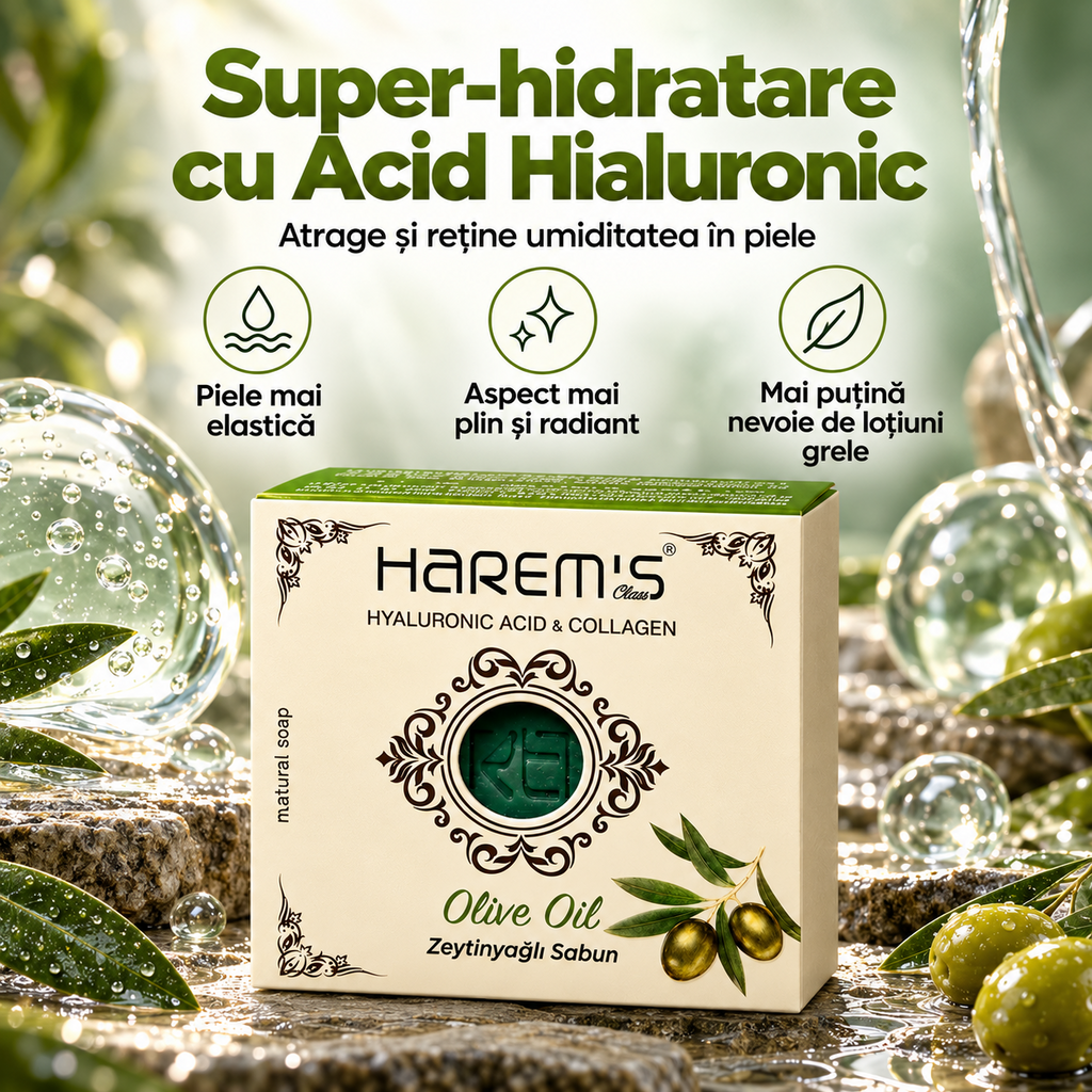 Săpun solid Harems cu ulei de măsline, destinat curățării pielii, 120 g