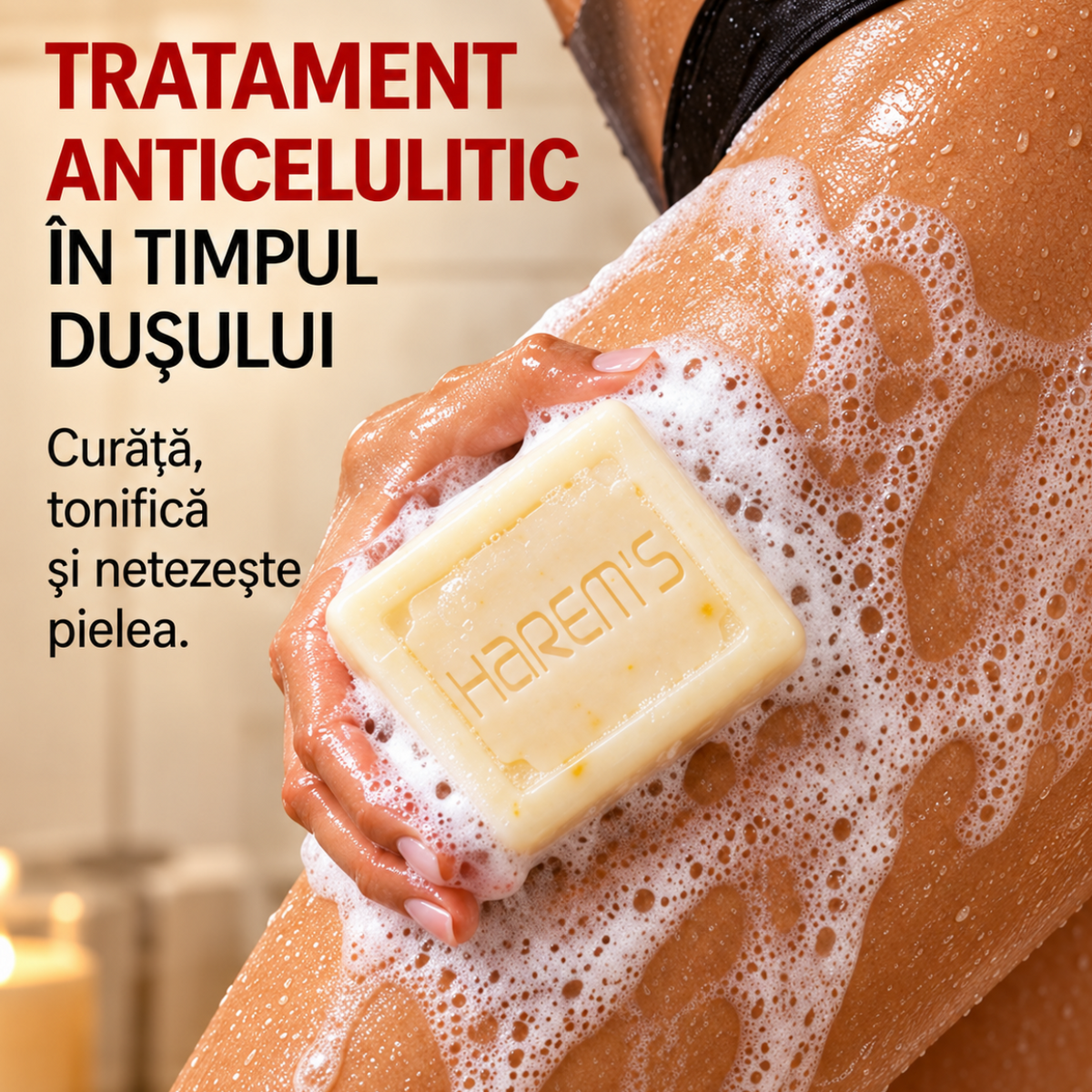 Săpun solid Harems, varianta anti-celulită, destinat curățării pielii, 120 g