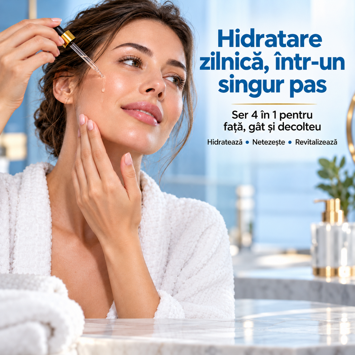 Serum cosmetic Nonita cu acid hialuronic, destinat completării rutinei de îngrijire, 100 ml