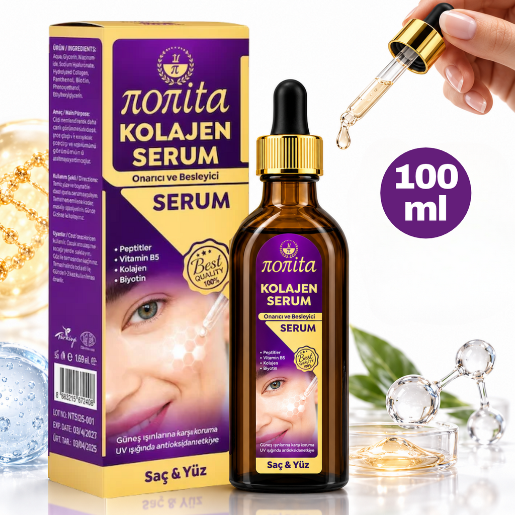 Serum cosmetic Nonita cu colagen, destinat completării rutinei de îngrijire, 100 ml