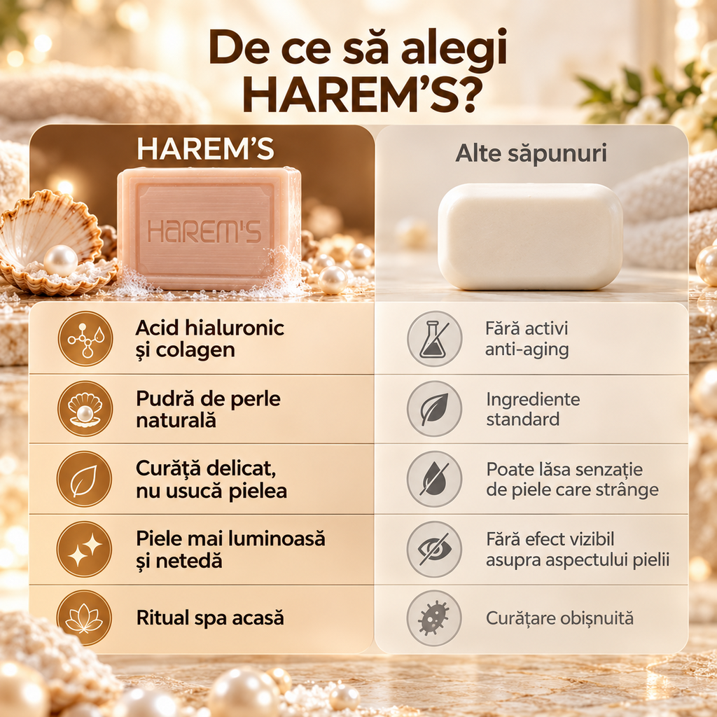 Săpun solid Harems cu pudră de perle, destinat curățării pielii, 120 g