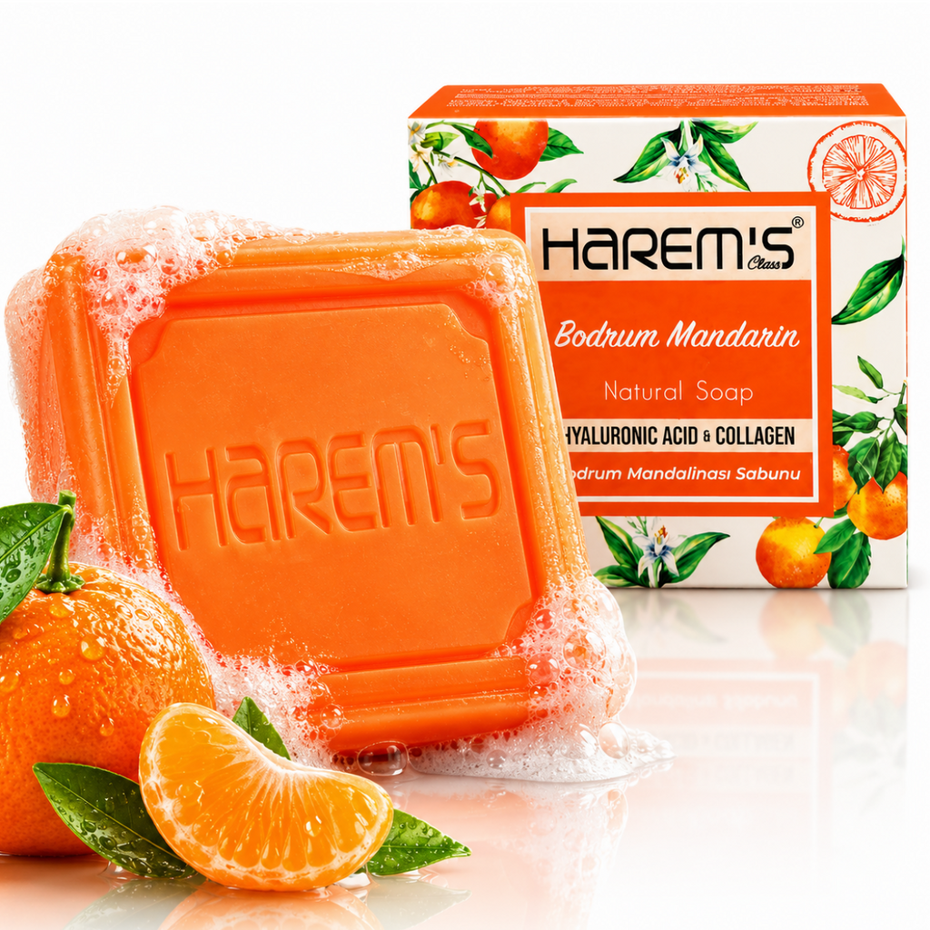 Săpun solid Harems cu mandarină de Bodrum, destinat curățării pielii, 120 g