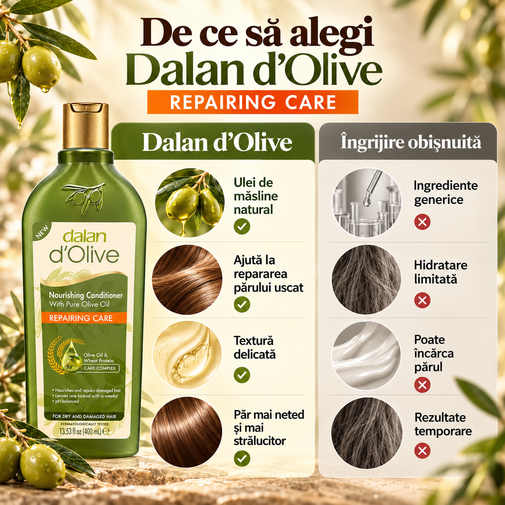 Șampon Dalan cu ulei de măsline reparator, 400 ml