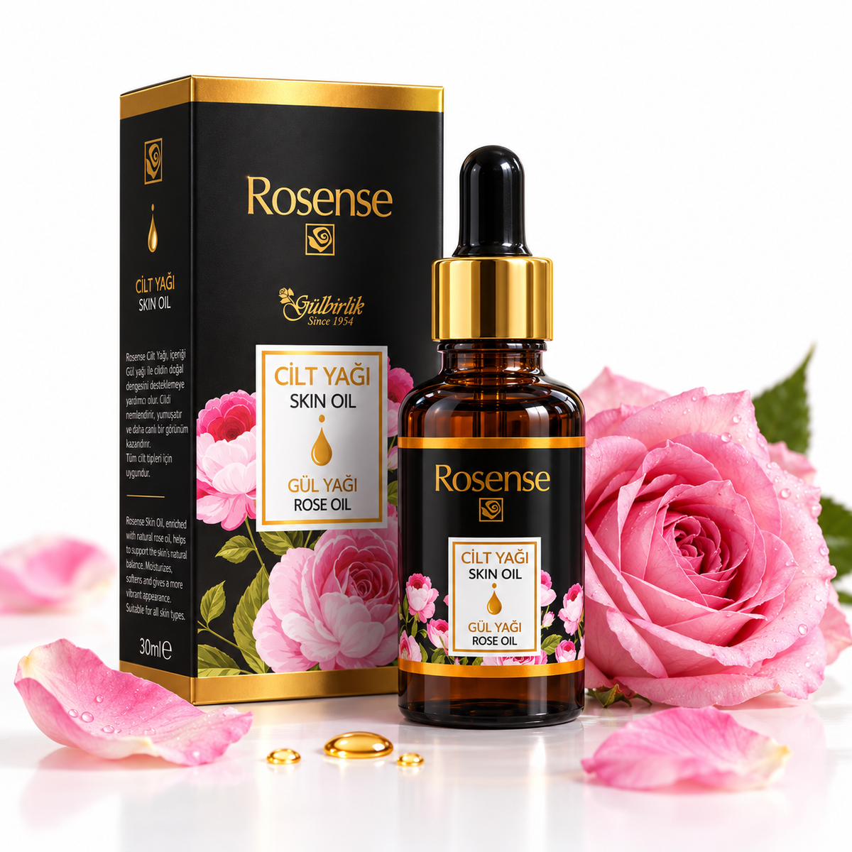 Ulei Rosense 30 ml cu Trandafir și Jojoba pentru Față și Corp