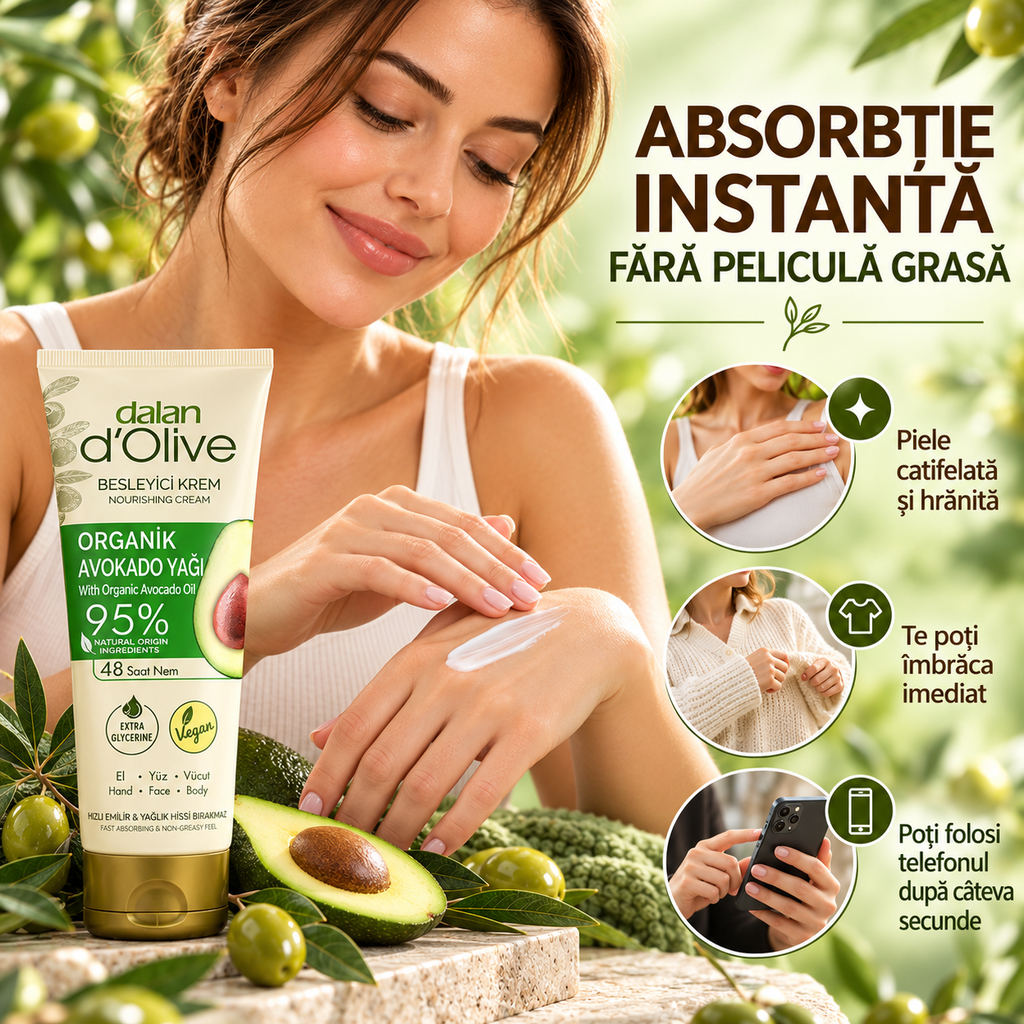 Cremă Hidratantă de Corp Dalan cu Ulei de Avocado 250 ml – Hrănire Intensivă și Catifelare