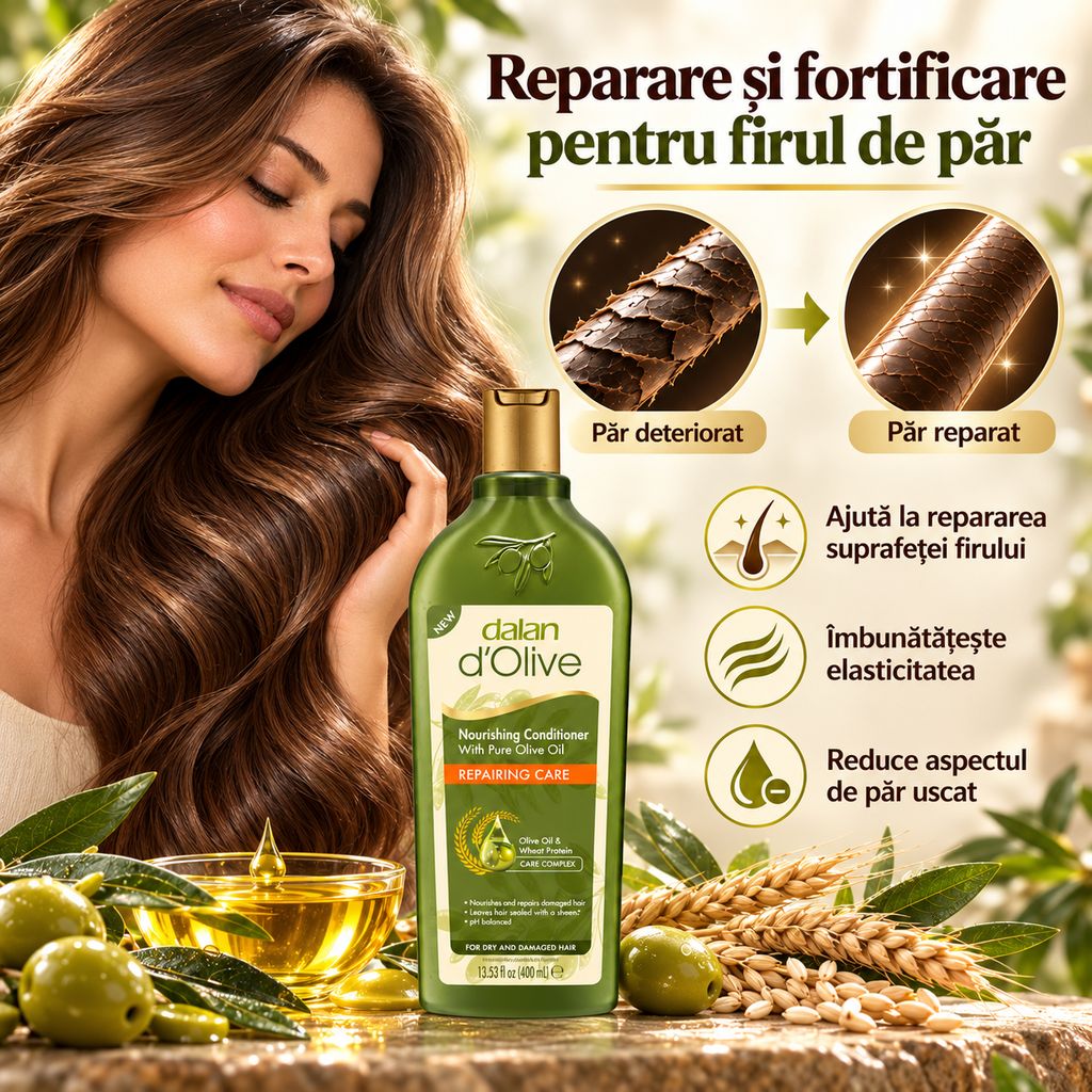 Șampon Dalan cu ulei de măsline reparator, 400 ml